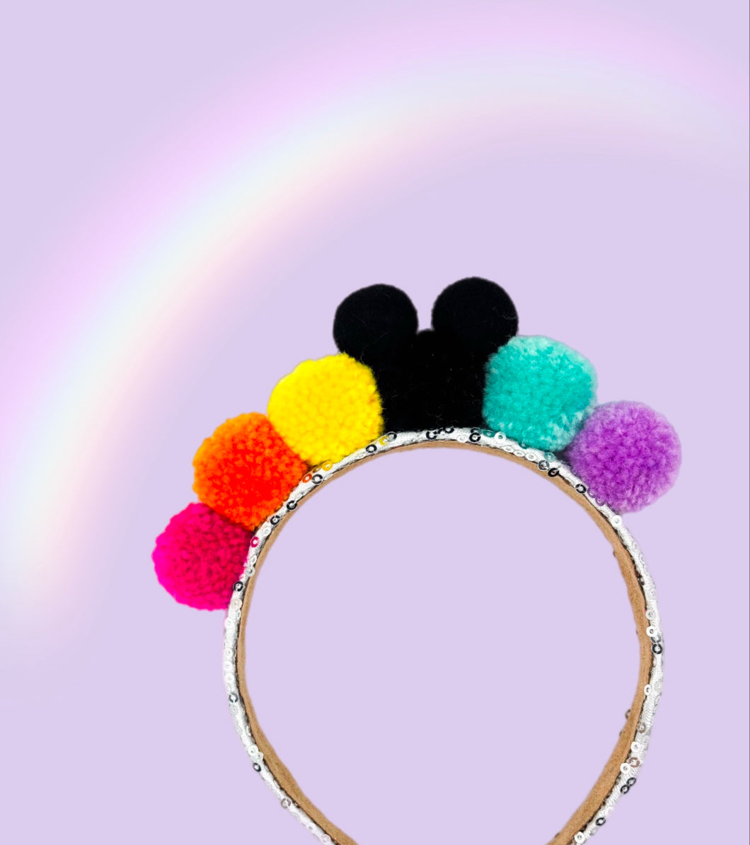 Party Pom Mouse Headband