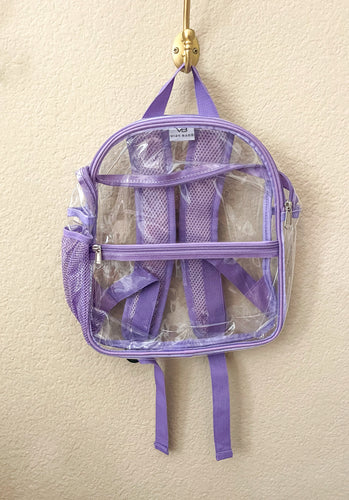 Clear Backpack as shown perfect for concerts, beach or anywhere where you need a clear bag! Venue approved! 12x12x6 NO PATCHES! Add your own or use as is 💜