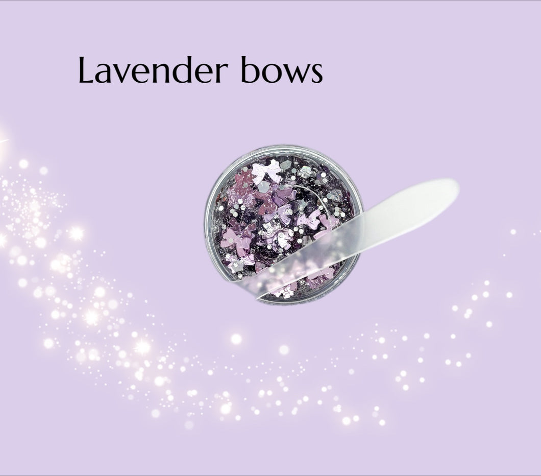 Lavender bows Hair Glitter
