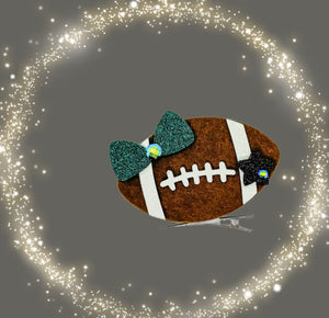 Custom Football Clip- leave colors in notes! Approx 4”