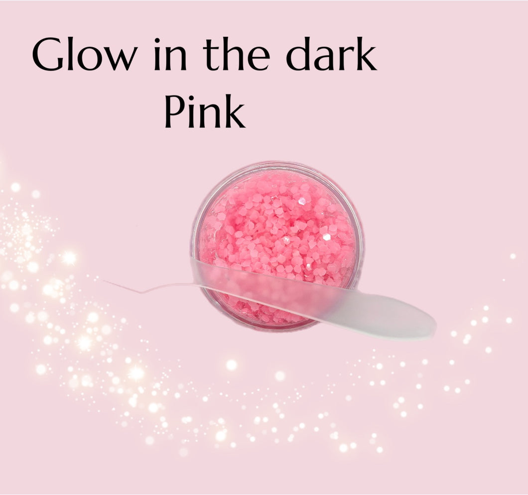 GLOW IN THE DARK pink hair glitter