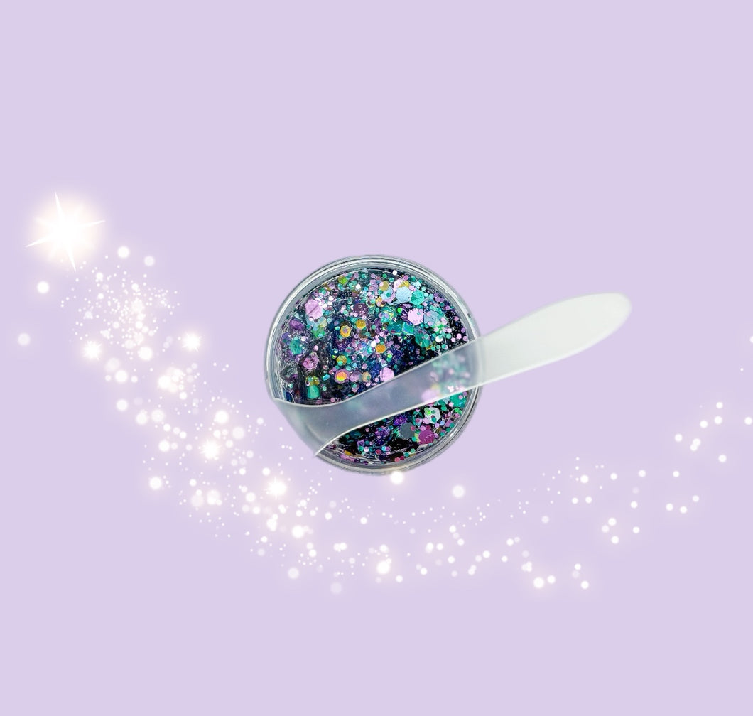 Teal purple mix hair glitter