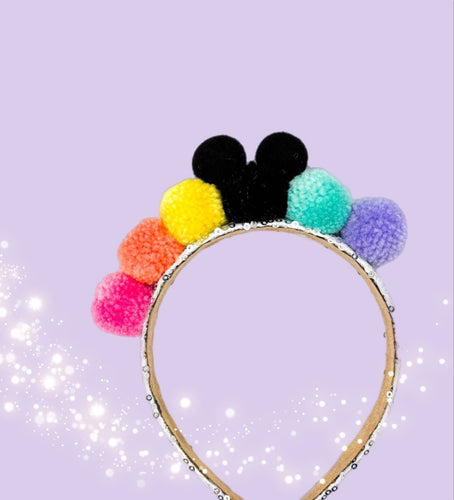 Party Pom Mouse Pastel Headband