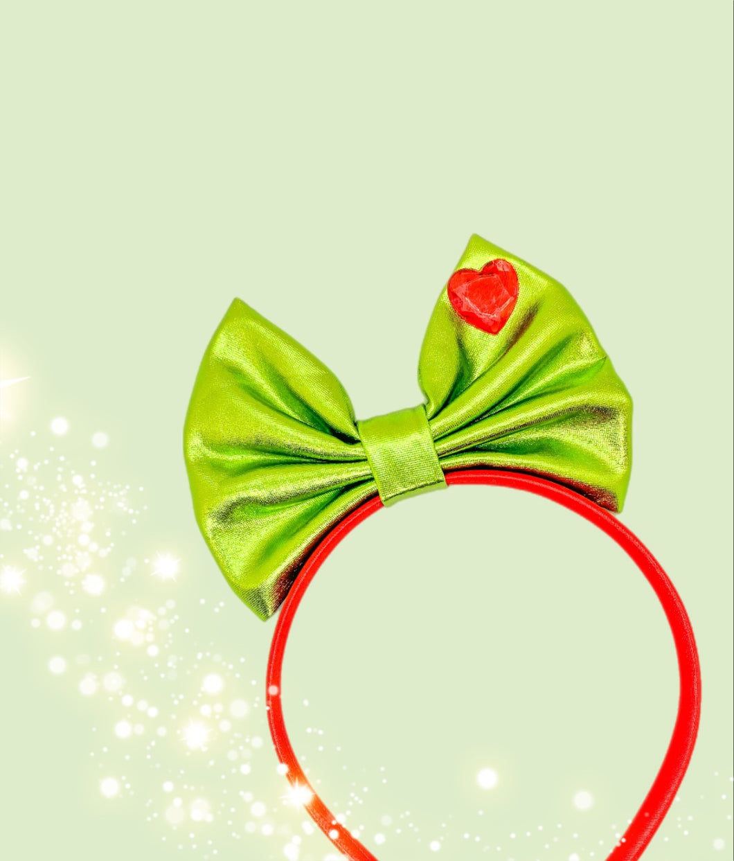 Christmas Green Heart Headband