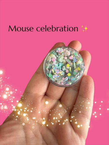 Mouse Celebration Hair Glitter with GLOW IN THE DARK mouse