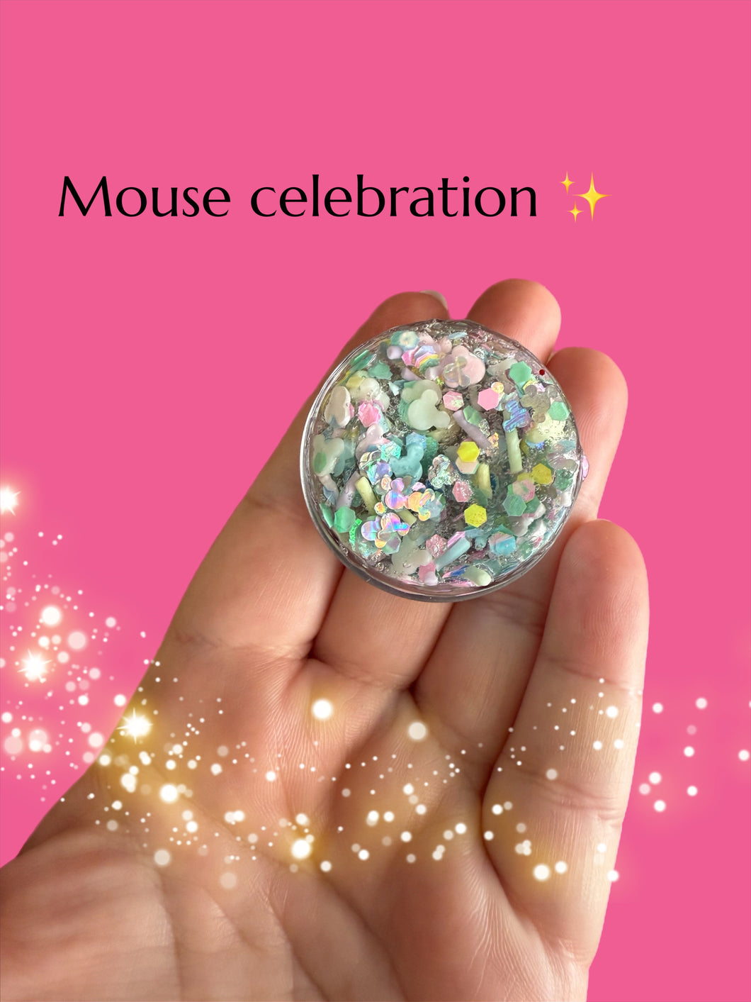 Mouse Celebration Hair Glitter with GLOW IN THE DARK mouse