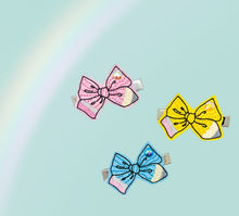 Load image into Gallery viewer, Pencil Bow Clip if piggies are desired please select two CHOOSE COLOR BELOW