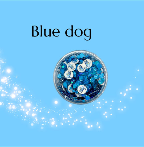 Blue dog Hair Glitter