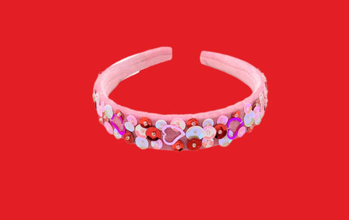 Sequin headband pink