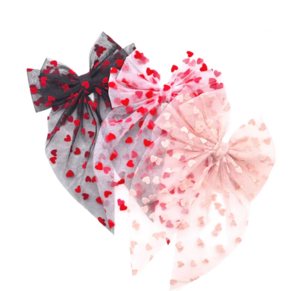 Heart Tulle bow LONG